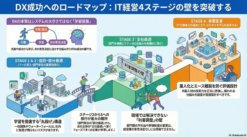 DX成功へのロードマップ: IT経営4ステージの壁を突破する